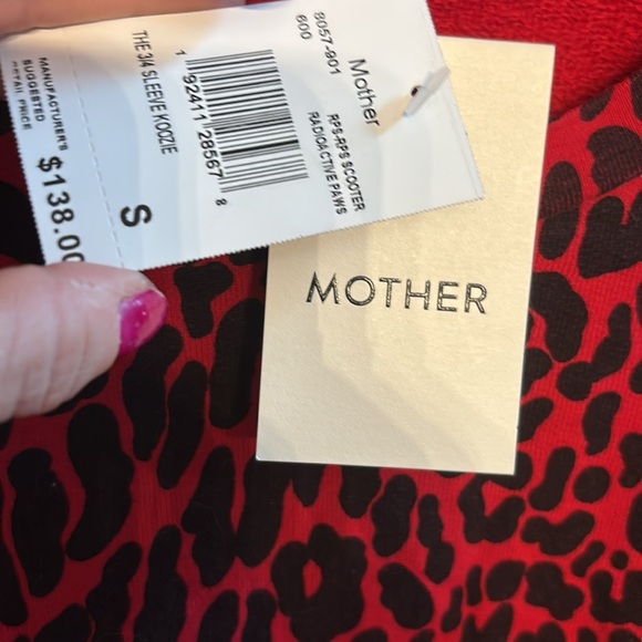 NWT MOTHER 3/4 sleeve koozie radioactive paws sz sm - Picture 6 of 8